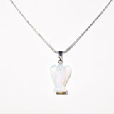Opalite Crystal Angel Pendant + 20" Silver Chain