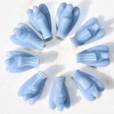 Angelite Angel Pendant Hand-carved Angelite Crystal + 20" Silver Chain