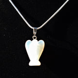 Opalite Crystal Angel Pendant + 20" Silver Chain