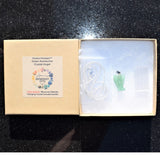Green Aventurine Crystal Angel Pendant + 20" Silver Chain