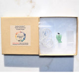 Green Aventurine Crystal Angel Pendant + 20" Silver Chain