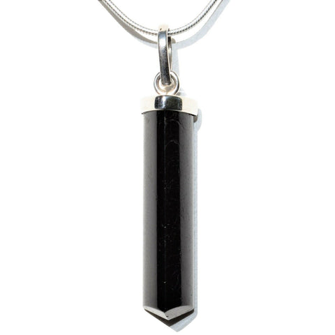 925 Sterling CHARGED Himalayan Black Tourmaline Perfect Pendant + 20" 925 Chain