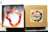 CHARGED Carnelian Agate Crystal Bracelet Tumble Polished Stretchy ENERGY REIKI