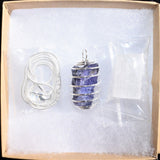 Premium Grade Natural Tanzanite Crystal Perfect Pendant + 20" Silver Chain