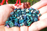 1/8" - 1/4" CHARGED 500cts [TINY] BABY PEACOCK ORE Chalcopyrite Crystals