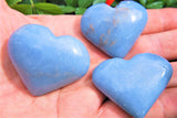 ZENERGY GEMS: CHARGED Angelite Crystal Heart Hand-Carved Peaceful Energy WOW!