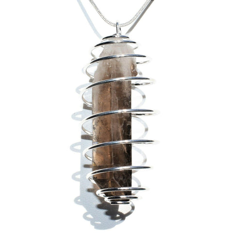 A-Grade Smokey Quartz Crystal Perfect Pendant EMF Protection 20" Chain
