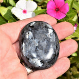 Flashy Charged 2.5" Larvikite Crystal Palm / Worry Stone Healing Energy ~100g
