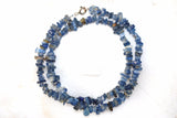 CHARGED Blue Kyanite Crystal Chip 18" Necklace Polished ENERGY REIKI