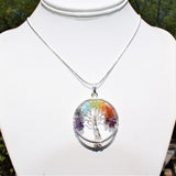 7 Chakra Tree of Life Perfect Pendant BALANCING ENERGY REIKI 20" Silver Chain