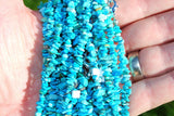 CHARGED Arizona Turquoise Premium Crystal Chip 18" Necklace REIKI WOW!!!