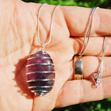 Brazilian Rainbow Fluorite Crystal Perfect Pendant + 20" Silver Chain WOW!