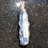 CHARGED REIKI Wrapped Brazilian Blue Kyanite Perfect Pendant + 20" Chain d