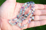 CHARGED Rainbow Fluorite Crystal Chip Necklace + 18" Healing Energy REIKI WOW!!!