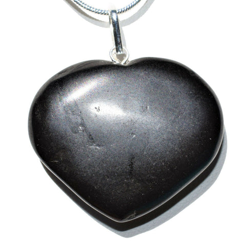 CHARGED Himalayan Black Tourmaline Crystal HEART Perfect Pendant + 20" Chain