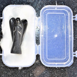 CHARGED 2" Black Tourmaline Crystal Hand-Carved Angel Peaceful Energy!