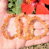 [2 PCS] Premium CHARGED Citrine Crystal Chip Stretchy Bracelets Healing Energy!