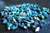 1/8" - 1/4" CHARGED 500cts [TINY] BABY PEACOCK ORE Chalcopyrite Crystals