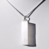 Perfect Pendant Moroccan Selenite Crystal Pendant + 20" Silver Chain WOW!!!