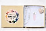 Faceted Himalayan Rose Quartz Crystal Point Pendant + 20" Silver Chain