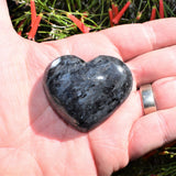 Flashy Charged Larvikite Crystal Puffy Heart / Palm Stone Healing Energy!
