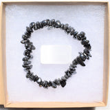 Premium CHARGED Hematite Crystal Chip Stretchy Bracelet REIKI Healing Energy!