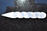 6" Spiral Faceted Selenite Crystal Massage Wand POWERFUL ENERGY by ZENERGY GEMS