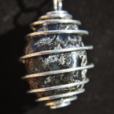 CHARGED, Natural APACHE TEARS Crystal Perfect Pendant 20" Silver Chain