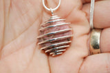 Polished Brazilian Rhodonite Crystal Perfect Pendant 20" Silver Chain