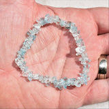 Premium CHARGED Blue Topaz Crystal Chip Stretchy Bracelet REIKI Energy!