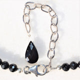 Black Tourmaline Necklace + Pendant Adjustable 17" - 19.5" 925 Silver 4.3mm