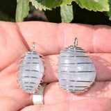 CHARGED Polished Celestite Crystal Perfect Pendant SOOTHING + 20" Silver Chain