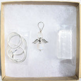 Rainbow Moonstone Crystal Angel Pendant + 20" Silver Chain REIKI Energy!