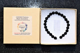 CHARGED Black Tourmaline & Rainbow Moonstone Crystal Distance Bracelet REIKI!