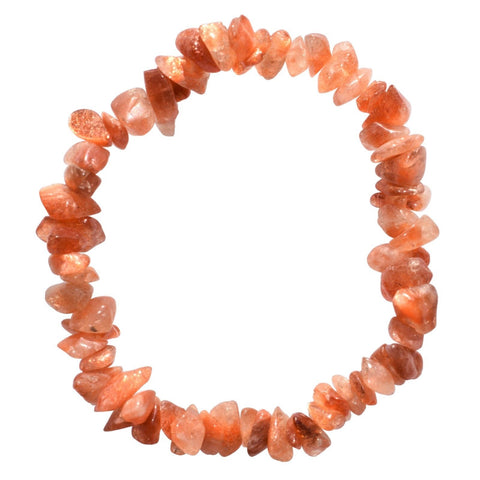 Premium CHARGED Sunstone Crystal Chip Stretchy Bracelet REIKI