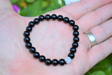 CHARGED Black Tourmaline & Rainbow Moonstone Crystal Distance Bracelet REIKI!