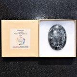 Flashy Charged 2.5" Larvikite Crystal Palm / Worry Stone Healing Energy ~100g