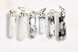Faceted Rainbow Moonstone Crystal Point Pendant + 20" Silver Chain REIKI