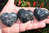 Flashy Charged Larvikite Crystal Puffy Heart / Palm Stone Healing Energy!