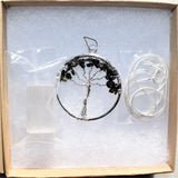 CHARGED Black Tourmaline Tree of Life Perfect Pendant REIKI 20" Silver Chain
