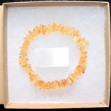 [2 PCS] Premium CHARGED Citrine Crystal Chip Stretchy Bracelets Healing Energy!