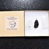 CHARGED LG Natural Tibetan Tektite Perfect Pendant + 20" Silver Chain SYN 12