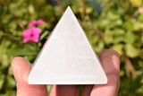 [4 PCS] 2" (50mm) Moroccan Selenite Pyramids Hand-carved Hand-Polished POWERFUL