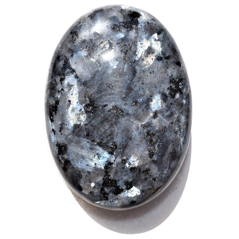 Flashy Charged 2.5" Larvikite Crystal Palm / Worry Stone Healing Energy ~100g