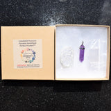 Faceted Amethyst Crystal Perfect Pendant 20" Silver Chain
