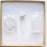 CHARGED Faceted Amplifier Clear Quartz Crystal Perfect Pendant + 20" Chain