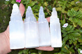 [4 PCS] 6.0" Towers of Divine Mind Selenite Crystals Protection: ZENERGY GEMS