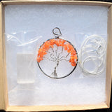 CHARGED Carnelian Agate Tree of Life Perfect Pendant REIKI 20" Silver Chain