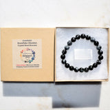 Premium CHARGED Snowflake Obsidian Crystal 8mm Stretchy Bracelet PROTECTION