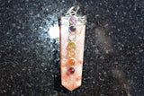 CHARGED 7 Chakra Himalayan Sunstone Crystal Perfect Pendant + 20" Chain WOW
